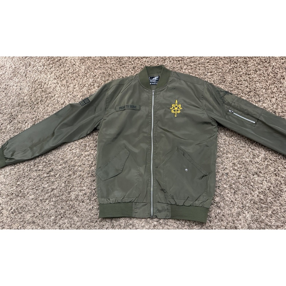 USA Army Performance Jacket Olive Green Zip Bomber Intel Corps Adult Size Medium
